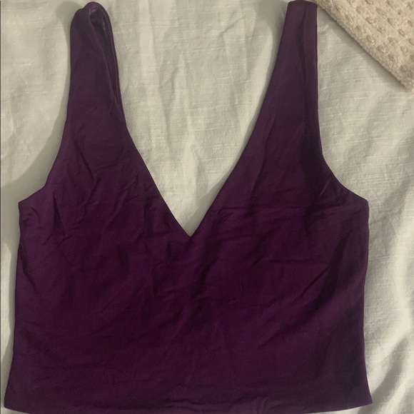 Aritzia Babaton Rich Purple V-Neck Top - Picture 2 of 5